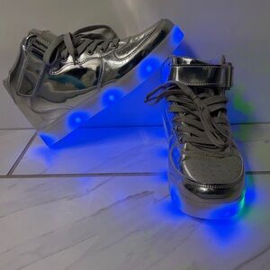 Silver LED Light-Up Sneakers
